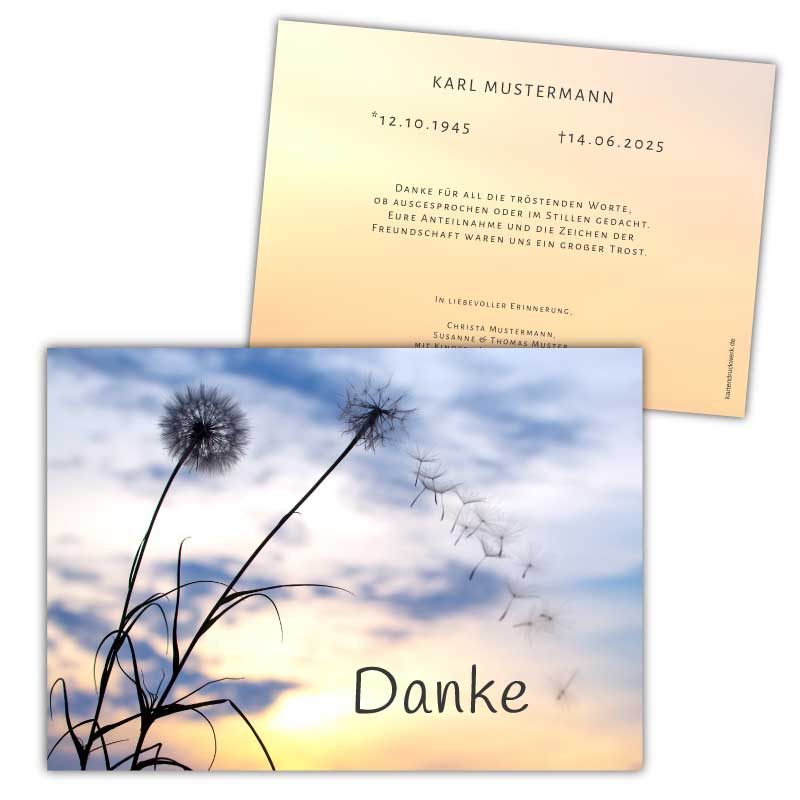 Dankeskarte-Trauer-Loewenzahn