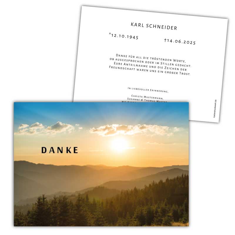 Dankeskarten-Trauer-Berge