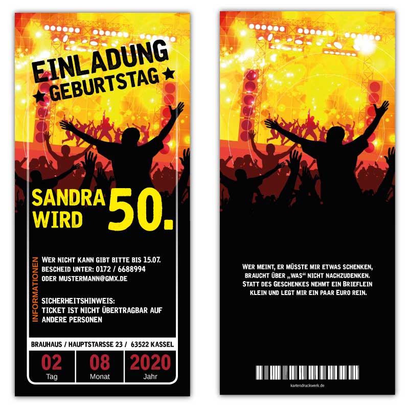 Einladungen-zum-Geburtstag-als-Eintrittskarte-gelb