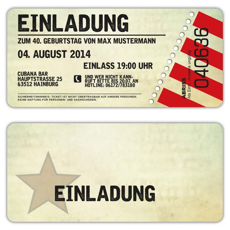 Einladungskarten-Geburtstag-als-Ticket-Eintrittskarte-Einladung-Karte-Vintage-VIP