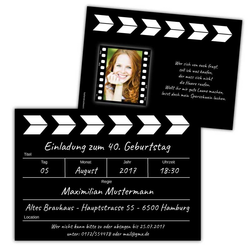 Einladungskarten-Regieklappe-Filmklappe-Hollywood-Film-Geburstagseinladung-mit-Ihrem-Bild