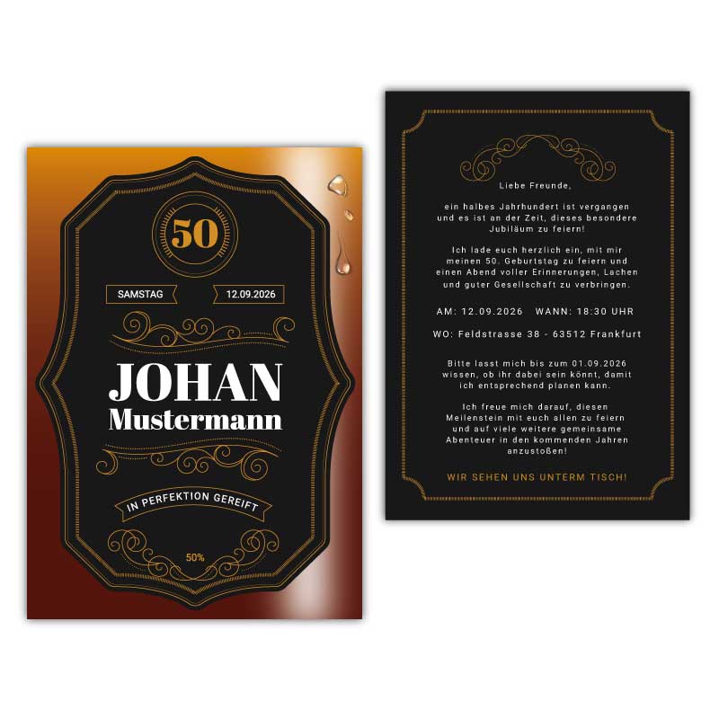 Einladungskarten-Whisky-Design