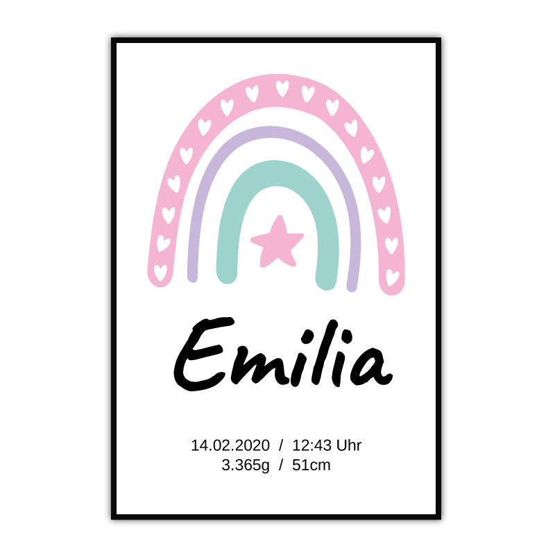 Gebursposter-Regenbogen-Stern-Maedchen