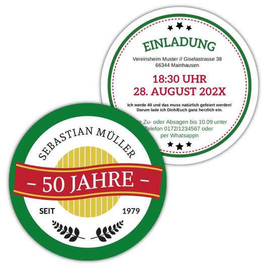 Bierdeckeleinladung