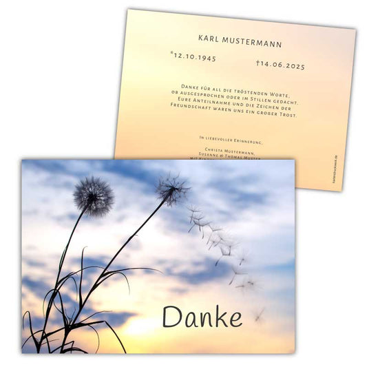 Dankeskarte-Trauer-Loewenzahn