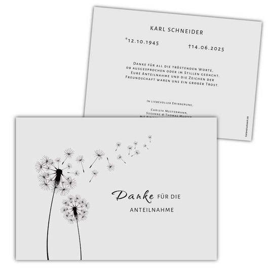 Dankeskarte-Trauer-Pusteblume