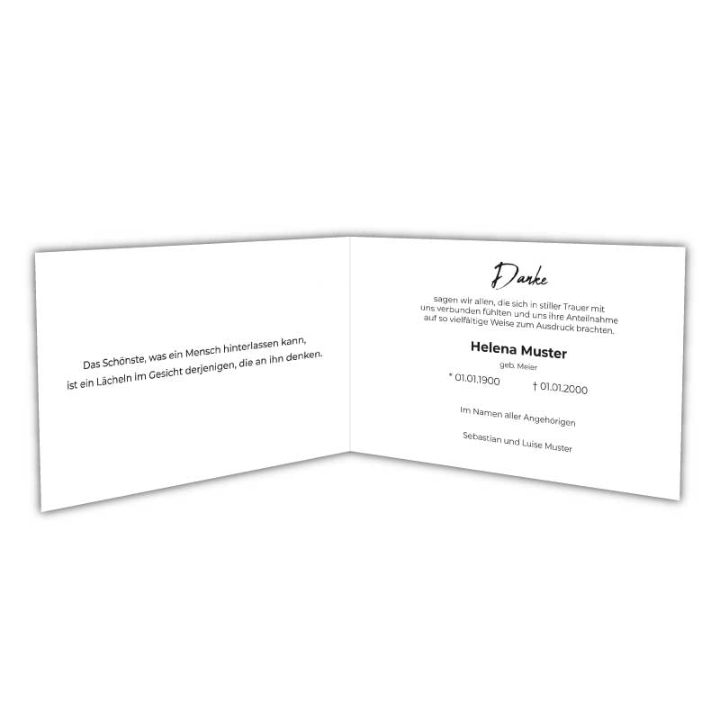 Dankeskarte Trauer grün Klappkarte