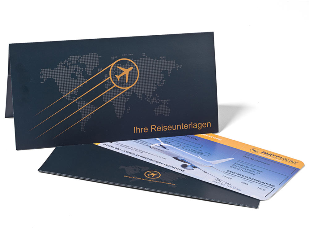Tickettaschen für Flugticket Boarding Pass schwarz