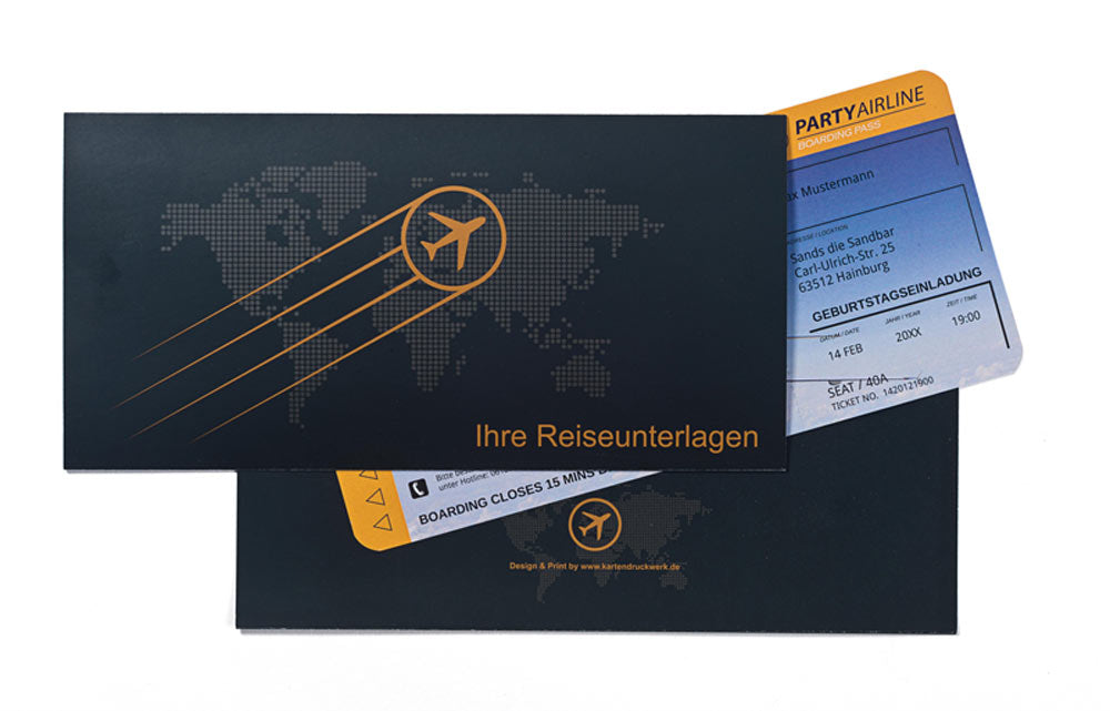 Tickettaschen für Flugticket Boarding Pass schwarz