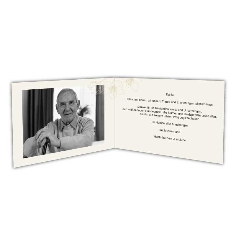 Trauer Klappkarte Kirschblüte